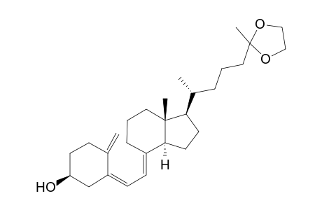 27-Nor-9,10-secocholesta-5,7,10(19)-trien-25-one, 3-hydroxy-, cyclic 1,2-ethanediyl acetal, (3.beta.,5Z,7E)-
