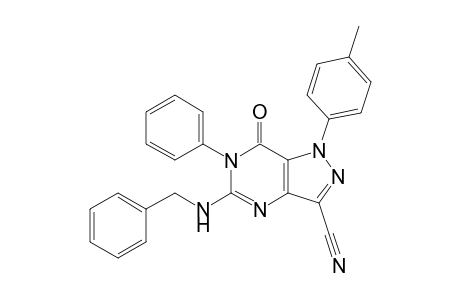 5-Benzylamino-3-cyano-6-phenyl-1-p-tolyl-1H-pyrazolo[4,3-d]pyrimidin-7(6H)-one