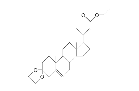 3-Ethylenedioxy-23-nor-chola-5,20(22)(E)-dien-24-oic acid, ethyl ester