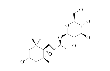 SAMMANGAOSIDE-A;(3S,5R,6S,7E,9S)-3-HYDROXY-5,6-EPOXY-BETA-IONYL-9-O-BETA-GLUCOPYRANOSIDE
