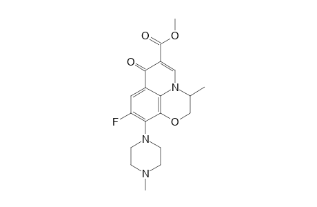 OFLOXACIN_METHYLESTER;METHYL_9-FLUORO-2,3-DIHYDRO-3-METHYL-10-(4-METHYL-1-PIPERAZINYL)-7-OXO-7-H-PYRIDO-[1.2.3-DE]-1,4-BENZAZINE-6-CARBOXYLATE