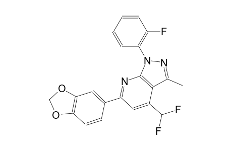 1H-pyrazolo[3,4-b]pyridine, 6-(1,3-benzodioxol-5-yl)-4-(difluoromethyl)-1-(2-fluorophenyl)-3-methyl-