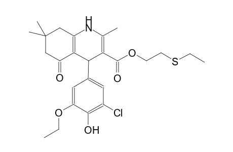 3-quinolinecarboxylic acid, 4-(3-chloro-5-ethoxy-4-hydroxyphenyl)-1,4,5,6,7,8-hexahydro-2,7,7-trimethyl-5-oxo-, 2-(ethylthio)ethyl ester