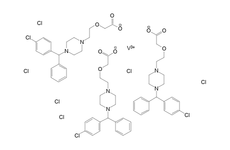 vanadium(III) 2-(2-(4-((4-chlorophenyl)(phenyl)methyl)piperazin-1-yl)ethoxy)acetate hexahydrochloride