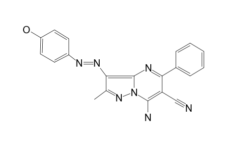 5-AMINO-3-(4-HYDROXYPHENYLAZO)-2-METHYL-7-PHENYL-PYRAZOLO-[1,5-A]-PYRIMIDINE-6-CARBONITRILE