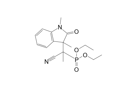 Diethyl [1-cyano-1-(2,3-dihydro-1,3-dmethyl-2-oxo-1H-indol-3-yl)ethyl]phosphonate