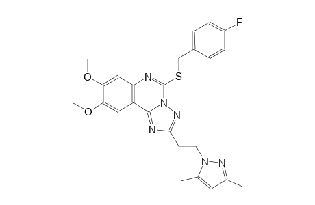 2-[2-(3,5-dimethyl-1H-pyrazol-1-yl)ethyl]-5-[(4-fluorobenzyl)sulfanyl]-8,9-dimethoxy[1,2,4]triazolo[1,5-c]quinazoline