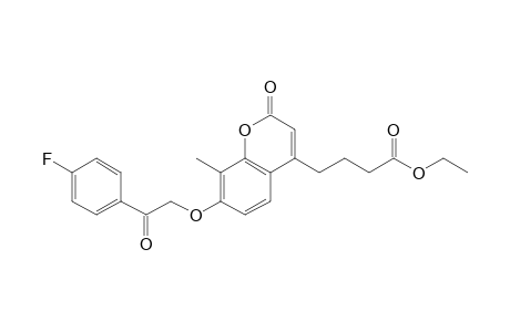 4-[3'-(Ethoxycarbonyl)propyl]-7-[(p-fluorobenzoyl)methoxy]-8-methylcoumarin