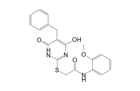 2-[(5-benzyl-4-hydroxy-6-oxo-1,6-dihydro-2-pyrimidinyl)sulfanyl]-N-(2-methoxyphenyl)acetamide