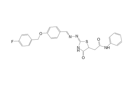 2-[(2E)-2-((2E)-2-{4-[(4-fluorobenzyl)oxy]benzylidene}hydrazono)-4-oxo-1,3-thiazolidin-5-yl]-N-phenylacetamide