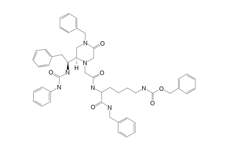 N-[2-[4-BENZYL-5-OXO-(2R)-[2-PHENYL-(1S)-(3-PHENYLUREIDO)-ETHYL]-PIPERAZIN-1-YL]-ACETYL]-LYS(Z)-NH-BN
