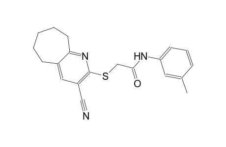 2-[(3-cyano-6,7,8,9-tetrahydro-5H-cyclohepta[b]pyridin-2-yl)sulfanyl]-N-(3-methylphenyl)acetamide