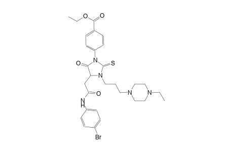 ethyl 4-{4-[2-(4-bromoanilino)-2-oxoethyl]-3-[3-(4-ethyl-1-piperazinyl)propyl]-5-oxo-2-thioxo-1-imidazolidinyl}benzoate