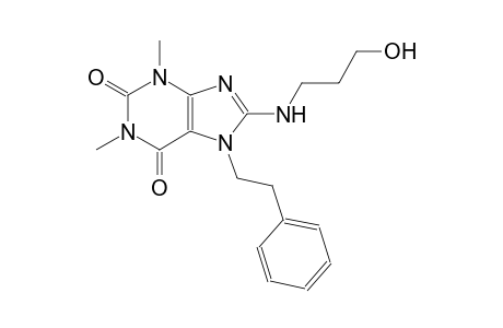 8-[(3-hydroxypropyl)amino]-1,3-dimethyl-7-(2-phenylethyl)-3,7-dihydro-1H-purine-2,6-dione
