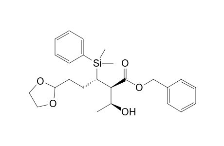 Benzyl (2R,3S,1'S)-2-(1'-hydroxyethyl)-3-dimethyl(phenyl)silyl-6,6-ethylenedioxyhexanoate