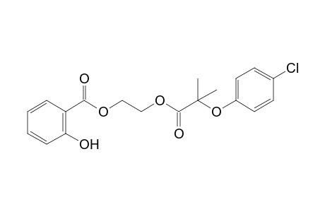 ethylene glycol, 2-(p-chlorophenoxy)-2-methyl propionate salicylate