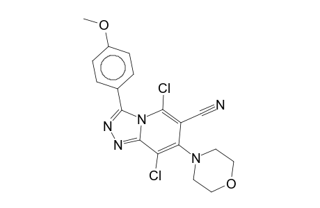 5,8-bis(chloranyl)-3-(4-methoxyphenyl)-7-morpholin-4-yl-[1,2,4]triazolo[4,3-a]pyridine-6-carbonitrile