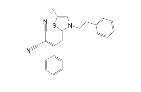 2-CYANO-4-(5-METHYL-3-PHENETHYLTHIAZOLIN-2-YLIDENE)-3-(4-TOLYL)-BUT-2-ENENITRILE