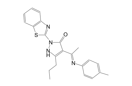 2-(1,3-benzothiazol-2-yl)-4-[(1E)-N-(4-methylphenyl)ethanimidoyl]-5-propyl-1,2-dihydro-3H-pyrazol-3-one