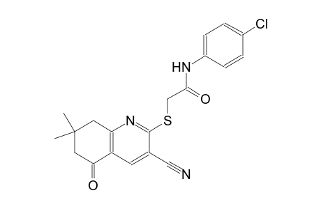 N-(4-chlorophenyl)-2-[(3-cyano-7,7-dimethyl-5-oxo-5,6,7,8-tetrahydro-2-quinolinyl)sulfanyl]acetamide
