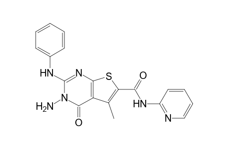 3-Amino-5-methyl-4-oxo-2-(phenylamino)-N-(pyridin-2-yl)-3,4-dihydrothieno[2,3-d]pyrimidine-6-carboxamide