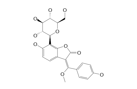 PTEROISOAUROSIDE;3-(ALPHA-METHOXY-4-HYDROXYBENZYLIDENE)-6-HYDROXYBENZO-2-(3H)-FURANONE-7-C-BETA-D-GLUCOPYRANOSIDE
