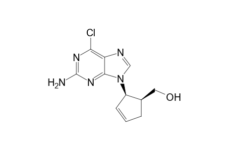 (+-)-cis-2-Amino-6-chloro-9-[(2-hydroxymethyl)-4-cyclopentenyl]purine