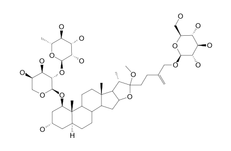 26-O-BETA-D-GLUCOPYRANOSYL-22-O-METHYL-5-ALPHA-FUROST-25(27)-ENE-1-BETA,3-ALPHA,22-XI,26-TETROL-1-O-[O-ALPHA-L-RHAMNOPYRANOSYL-(1->2)-O-ALPHA-L-AR