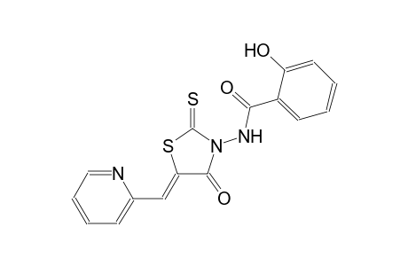 2-hydroxy-N-[(5Z)-4-oxo-5-(2-pyridinylmethylene)-2-thioxo-1,3-thiazolidin-3-yl]benzamide