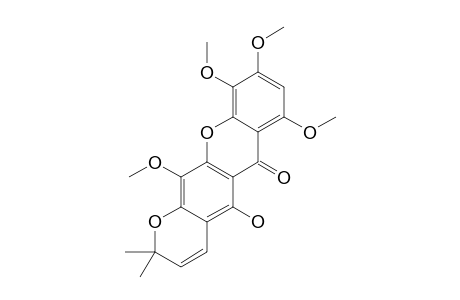DULXANTHONE-G;5-HYDROXY-7,9,10,12-TETRAMETHOXY-2,2-DIMETHYL-2-H-PYRANO-[5,6-B]-XANTHEN-6-ONE