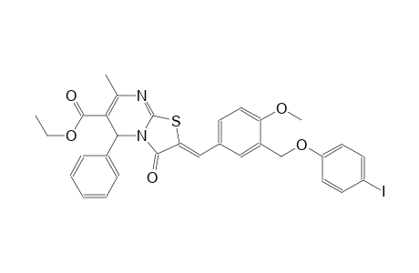 ethyl (2Z)-2-{3-[(4-iodophenoxy)methyl]-4-methoxybenzylidene}-7-methyl-3-oxo-5-phenyl-2,3-dihydro-5H-[1,3]thiazolo[3,2-a]pyrimidine-6-carboxylate