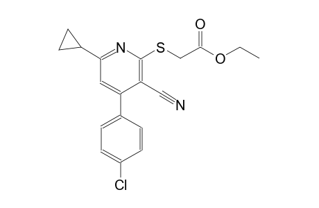 ethyl {[4-(4-chlorophenyl)-3-cyano-6-cyclopropyl-2-pyridinyl]sulfanyl}acetate