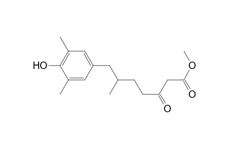 (+-)-Methyl 7-(3,5-dimethyl-4-hydroxyphenyl)-6-methyl-3-oxoheptanoate