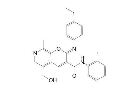 2H-pyrano[2,3-c]pyridine-3-carboxamide, 2-[(4-ethylphenyl)imino]-5-(hydroxymethyl)-8-methyl-N-(2-methylphenyl)-, (2Z)-