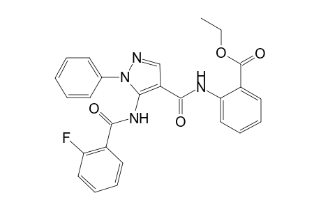 2-[[5-[(2-fluorobenzoyl)amino]-1-phenyl-pyrazole-4-carbonyl]amino]benzoic acid ethyl ester