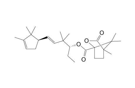 4,7,7-Trimethyl-3-oxo-2-oxabicyclo[2.2.1]heptane-1-carboxylic acid, (3R,5E)-4,4-dimethyl-6-[(1'R)-(2',2',3'-trimethylcyclopent-3'-en-1'-yl)]hex-5-en-3-yl ester