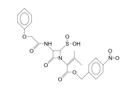 (2R,3R)-1-(2-Methyl-1-[4-nitro-benzyloxy-carbonyl]-prop-1-enyl)-4-oxo-3-phenoxyacetamido-azetidine-2-sulfinic acid