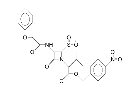 (2R,3R)-1-(2-Methyl-1-[4-nitro-benzyloxy-carbonyl]-prop-1-enyl)-4-oxo-3-phenoxyacetamido-azetidine-2-sulfinate anion