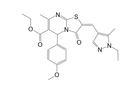 ethyl (2E)-2-[(1-ethyl-5-methyl-1H-pyrazol-4-yl)methylene]-5-(4-methoxyphenyl)-7-methyl-3-oxo-2,3-dihydro-5H-[1,3]thiazolo[3,2-a]pyrimidine-6-carboxylate