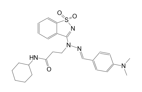propanamide, N-cyclohexyl-3-[(2E)-2-[[4-(dimethylamino)phenyl]methylene]-1-(1,1-dioxido-1,2-benzisothiazol-3-yl)hydrazino]-