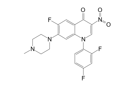 1-(2',4'-Difluorophenyl)-6-fluoro-7-(4'-methyl-1'-piperazinyl)-3-nitroquinolin-4(1H)-opne