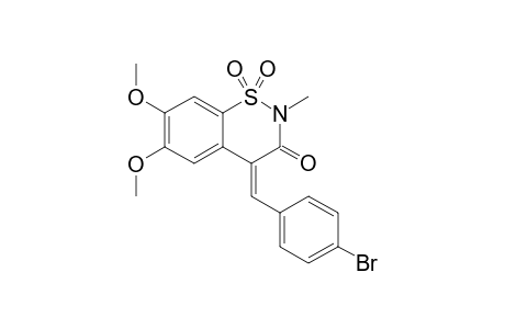 2-METHYL-6,7-DIMETHOXY-1,2-BENZOTHIAZIN-3-ONE-4-(4'-BROMBENZYLIDENE)-1,1-DIOXIDE