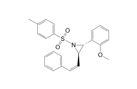 cis-N-Tosyl-2-(o-methoxyphenyl)-3-(trans-.beta.-phenylvinyl)aziridine