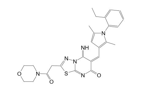 (6E)-6-{[1-(2-ethylphenyl)-2,5-dimethyl-1H-pyrrol-3-yl]methylene}-5-imino-2-[2-(4-morpholinyl)-2-oxoethyl]-5,6-dihydro-7H-[1,3,4]thiadiazolo[3,2-a]pyrimidin-7-one