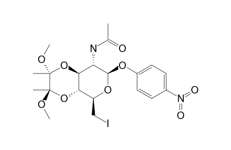 PARA-NITROPHENYL-2-ACETAMIDO-2,6-DIDEOXY-6-IODO-3,4-O-(2',3'-DIMETHOXYBUTANE-2',3'-DIYL)-BETA-D-GLUCOPYRANOSIDE