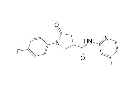 1-(4-fluorophenyl)-N-(4-methyl-2-pyridinyl)-5-oxo-3-pyrrolidinecarboxamide