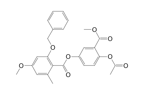 Benzoic acid, 4-methoxy-2-methyl-6-(phenylmethoxy)-, 4-(acetyloxy)-3-(methoxycarbonyl)phenyl ester
