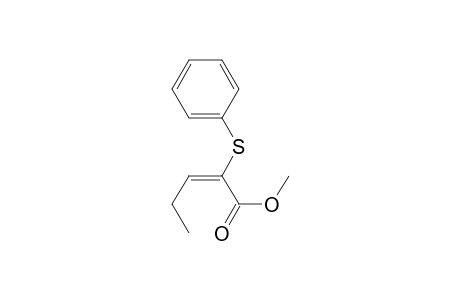 2-Pentenoic acid, 2-(phenylthio)-, methyl ester, (E)-
