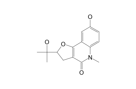 (+)-8-HYDROXY-2-(1'-HYDROXY-1'-METHYLETHYL)-5-METHYL-2,3-DIHYDROFURO-[3,2-C]-QUINOLIN-4(5H)-ONE