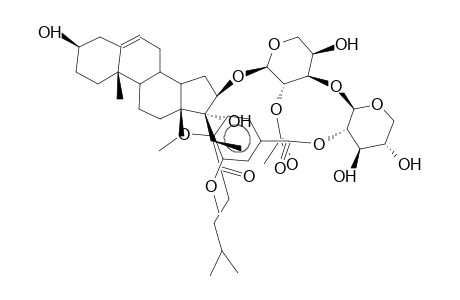 3beta,16beta,17alpha-TRIHYDROXYCHOLEST-5-EN-22-ONE 16-O-(2-O-3,4-DIMETHOXYBENZOYL-beta-D-XYLOPYRANOSYL)-(1->3)-(2-O-ACETYL-alpha-L-ARABINOPYRANOSIDE)